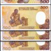 Congo Republic 500 Francs, 1991, aAU / UNC, 5 Pcs LOT, P-8d, Sign 15