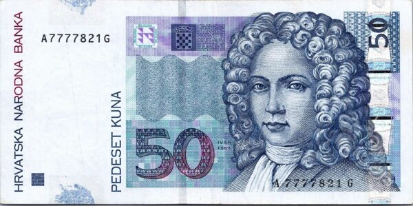 Croatia 50 Kuna 2002, aAU, P-40a