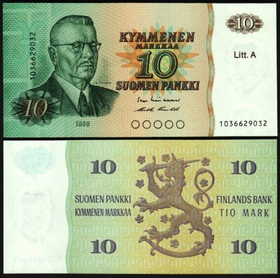 Finland 10 Markkaa 1980, UNC, P-112, Litt.A