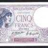 France 5 Francs 9 August 1924, UNC, P-72c, With 2 Pinholes