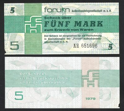 Germany DDR 5 Mark 1979, AU but VF, P-Fx3, See Picture