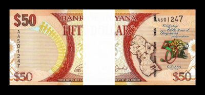 Guyana 50 Dollars 2016, UNC, ½ BUNDLE, Pack of 50 PCS, P-41, Commemorative