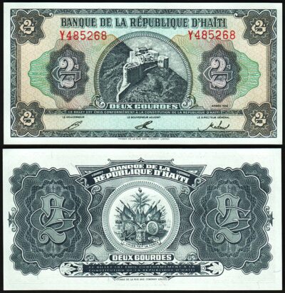 Haiti 2 Gourdes 1992, UNC, P-260a, Prefix Y