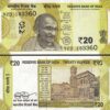India 20 Rupees 2021, UNC, P-New, Mahatma Gandhi