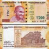 India 200 Rupees 2018, UNC , 5 PCS LOT , Consecutive, GANDHI, P.New, New Design
