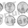 India 5 x 7 PCS Coins Set, 10 25 50 Paise 1 2 5 10 Rupees 1988 2010, AU- UNC - Image 3