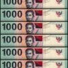Indonesia 1000 Rupiah 2000 2007, UNC, 10 Pcs LOT, P-141h