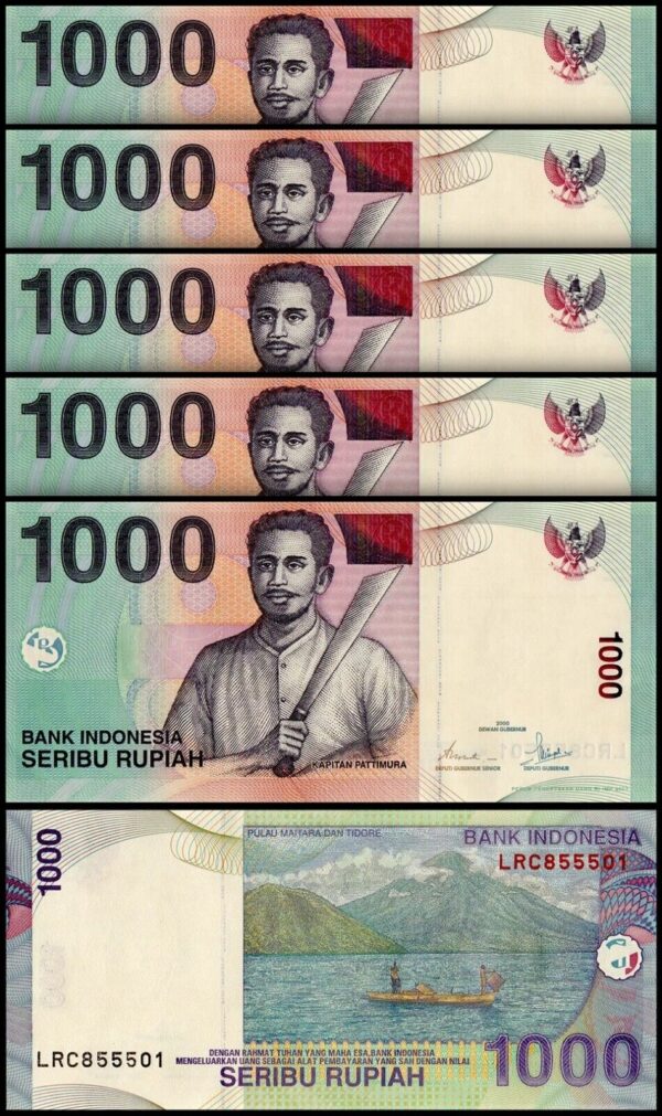 Indonesia 1000 Rupiah 2000 2007, UNC, 10 Pcs LOT, P-141h - Image 3