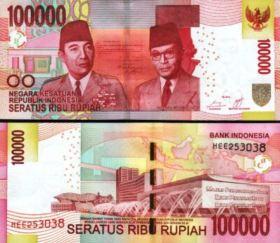 Indonesia 100000 100,000 Rupiah 2014/2014, UNC, P-153Ab, Different Type