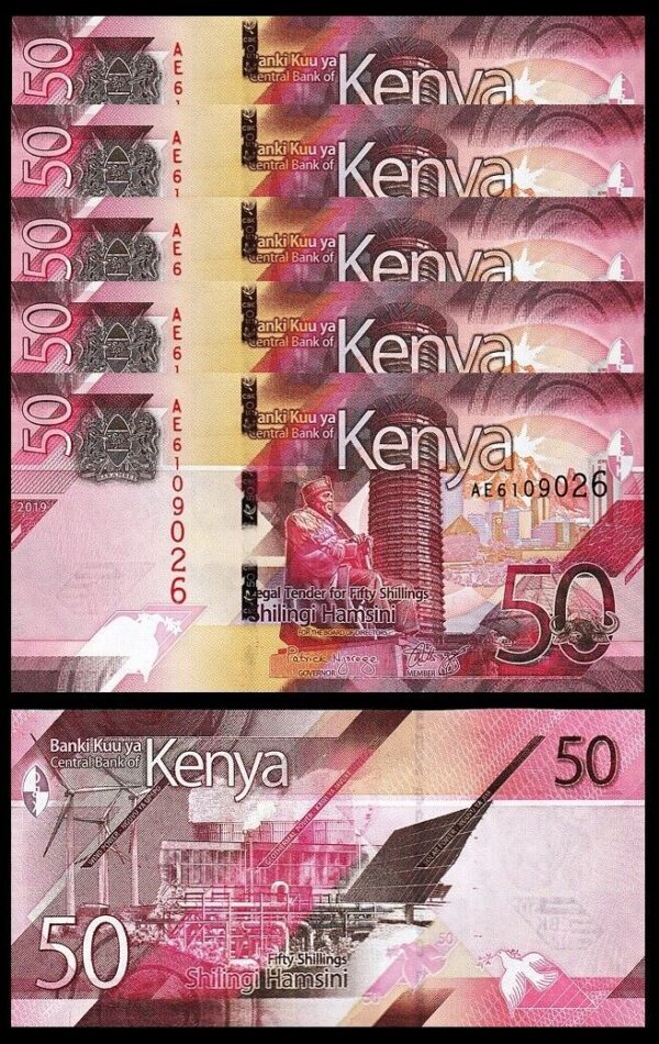 Kenya 50 Shillings 2019, UNC, 10 Pcs LOT, Consecutive, P-52 - Image 3