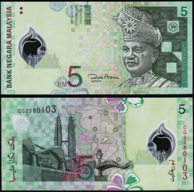 Malaysia 5 Ringgit 2004, UNC, Polymer, P.47
