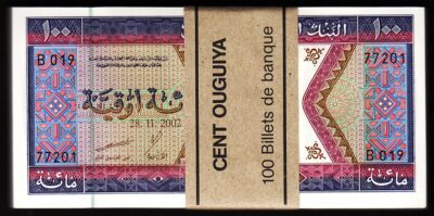 Mauritania 100 Ouguiya 2002, UNC, ½ BUNDLE, Pack of 50 PCS, Consecutive, P-4