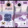 Mexico 50 Pesos 2022, UNC, POLYMER, 5 Pcs LOT, P-New Date, New Signature - Image 3
