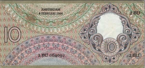 Netherlands 10 Gulden 1944, aXF, P-59 - Image 3