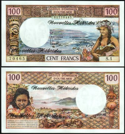 New Hebrides 100 Francs 1977, UNC, P-18d, Signature 3