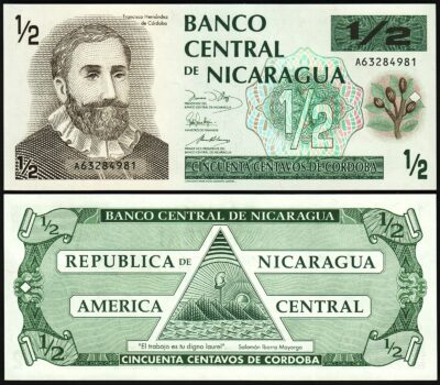 Nicaragua 1/2 (0,50) Cordoba 1991, UNC, P-171