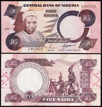 Nigeria 5 Naira 2001, UNC, P-24g