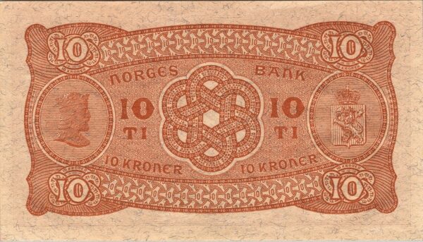 Norway 10 Kroner 1942, UNC-, P-8c - Image 3