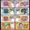 Papua New Guinea 6 Pcs UNC Set, 2 5 10 20 50 100 Kina 1981 2008
