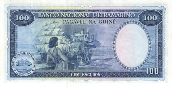 Portuguese Guinea 100 Escudos 1971, REPEATER 966 966, UNC- P-45a - Image 3