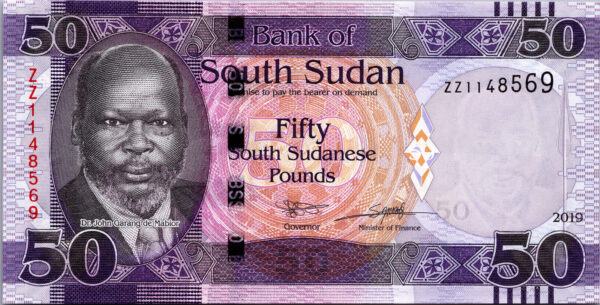 South Sudan 50 Pounds 2019, REPLACEMENT ZZ, aUNC, P-14d