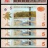Surinam Suriname 5 Dollars 2012, UNC, 5 PCS Consecutive LOT, P-162b