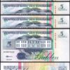 Suriname 5 Gulden 1998, UNC, 5 Pcs LOT, Consecutive, P-136b