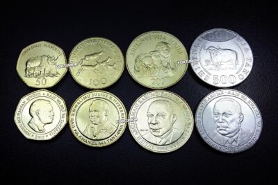 Tanzania 4 Pcs UNC Coins Set, 50 100 200 500 Shilingi 2014 - 2015