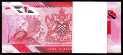 Trinidad Tobago 1 Dollar 2020 2021, UNC, ½ BUNDLE, Pack of 50 PCS, P-New Design