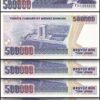 Turkey 500,000 500000 Lira 1994 (1993) , UNC, 5 Pcs LOT, Prefix F, P-208c