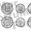 Uganda SET of 8 Coins, 1 2 5 10 50 100 200 500 Shillings 1987 2008, UNC