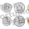 Zambia Set of 6 coins, 1 2 25 50 Ngwee 1  10  Kwacha 1983 1992, UNC, Animals