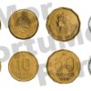 Argentina 8 Pcs UNC Coin Set, 1/2 1 5 10 50 Centavos 1 5 10 Australes 1985 1989