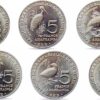 BURUNDI Different 6 Coins SET 5 Francs 2014, UNC, BIRD - Image 4