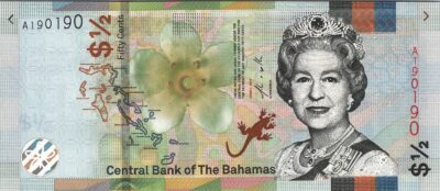 Bahamas 50 Cents 1/2 Dollar, 2019, REPEATER 190 190, UNC, P-76, QUE II