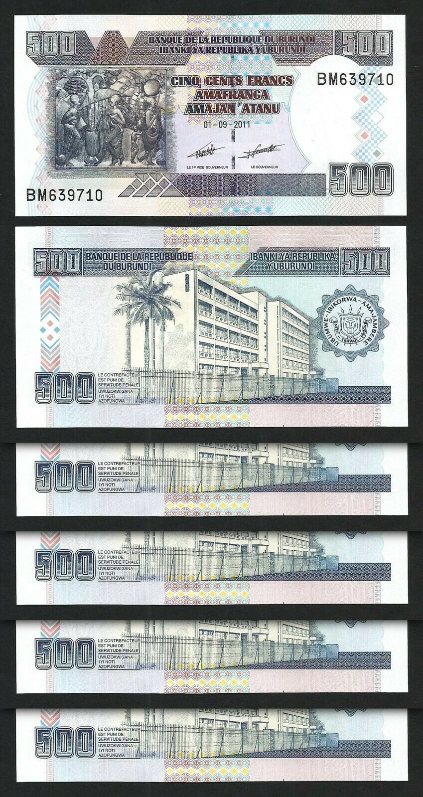 Uzbekistan 1000 Sum 2001 – UNC, 5 Consecutive Notes, P-82