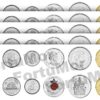 Canada 5 X 6 Pcs COIN Set 1 5 10 25 50 Cents 1 Dollar, 2004 2007, Coloured, QEII