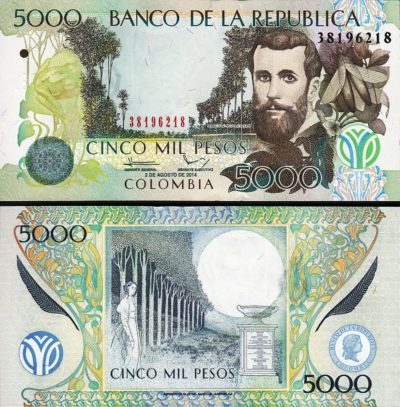 UNC COLOMBIA 5000 Pesos 2017 Pick New 