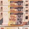 Congo Democratic Rep. 5000 Francs 2013, UNC, 5 Pcs LOT, Consecutive, P-102b