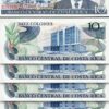Costa Rica 10 Colones 2-10-1985, UNC, 5 PCS LOT, P-237b, With Small Pale