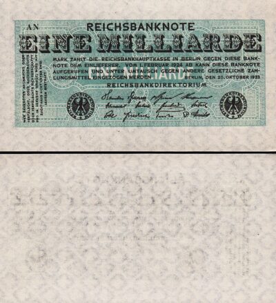 Germany 1 Milliarde (Billion) 1.000.000.000 Mark 1923, UNC, P-122, Watermark