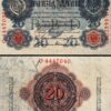 Germany 20 Mark 1914, UNC, P-46b, Completely Watermark