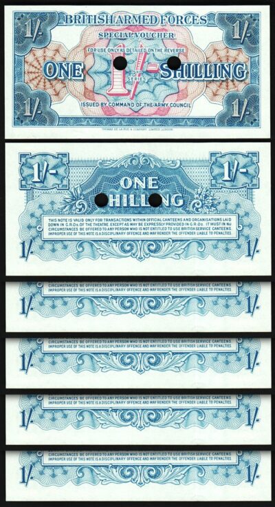 Great Britain England UK Armed Force 1 Shilling 1956,UNC,5 Pcs LOT,PM26,Security