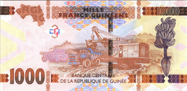 Guinea 1000 Francs, 2018 2019, REPEATER 477 477, UNC- P-48 - Image 3