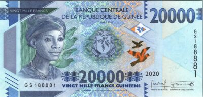 Guinea 20000 Francs 2020, RADAR 188881, UNC, P-50