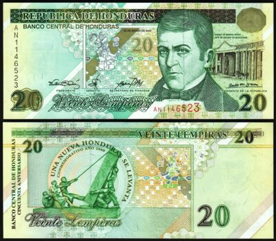 Honduras 20 Lempiras 2000, UNC, Commemorative 50th Anniversary Central Bank,P-83
