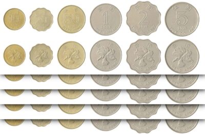 Hong Kong 5 (x) 6 Pcs UNC Coins Set, 10 20 50 Cent 1 2 5 Dollar 1998 2019,30 Pcs