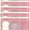 INDIA 2 RUPEES (1984-1985) UNC 5 PCS LOT CONSECUTIVE  P-53Aa  SIGN 83  W/H