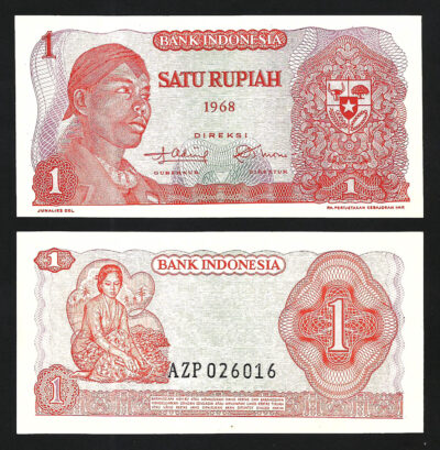 Indonesia 1 Rupiah 1968, AU, P-102, Sudirman