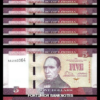 Liberia 5 Dollars 2016, UNC, 10 Pcs LOT, Consecutive, P-31,New Design, Prefix AA
